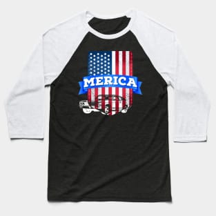 Merica, American map and Flag, 4th of July, happy independence day God Bless America Baseball T-Shirt